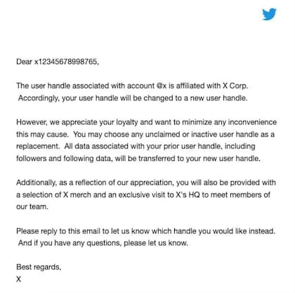 Carta de X hacia Gene X Hwang (Foto: Gene X Hwang, vía TechCrunch)