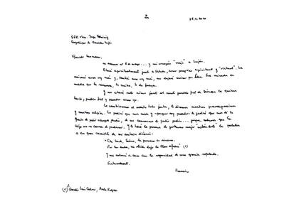 La carta manuscrita del papa Francisco