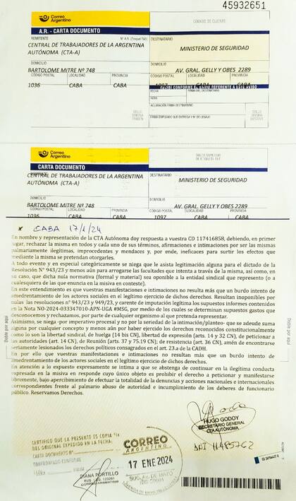 Carta documento CTA