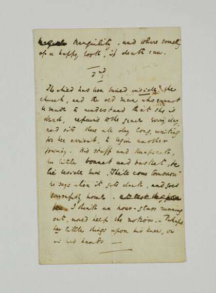 Carta al ilustrador George Cattermole con motivo de un dibujo sobre la escena de la muerte de la pequeña Nell en "La tienda de antigüedades