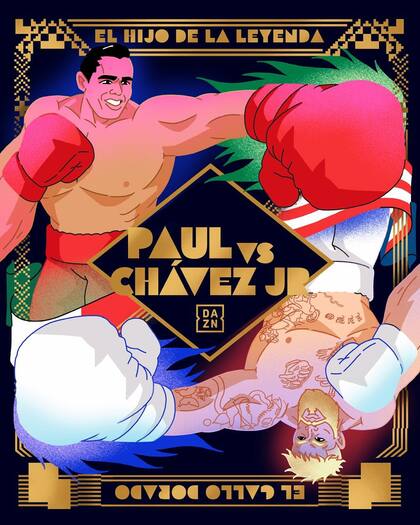 Cartel ilustrativo para la pelea de Chávez Jr. y Jake Paul en DAZN.