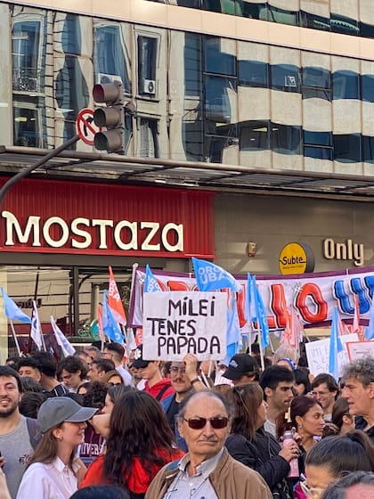 Carteles en la marcha por la educación