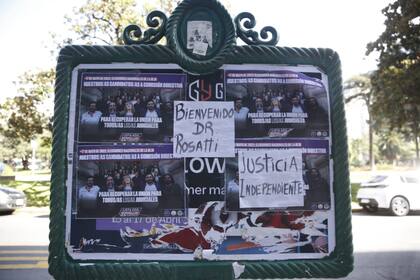 Carteles frente al Consejo de la Magistratura