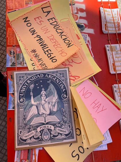 Carteles y la estampa que se volvió un ícono en la marcha anterior