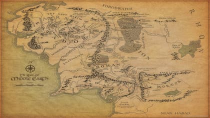Cartografía fantástica de la Tierra Media, místico ecosistema realizado de acuerdo con las obsesivas anotaciones de Tolkien