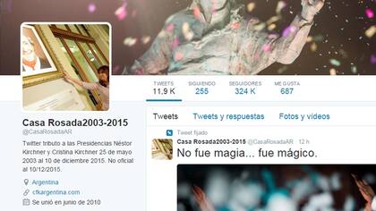 @CasaRosadaAr dejó de lucir su logo de "cuenta verificada".