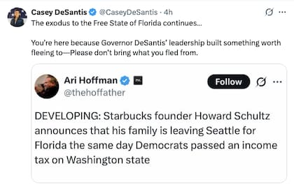 Casey DeSantis, contra el fundador de Starbucks, Howard Schultz