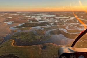 Casi el 30% del partido de Carlos Casares ya se encuentra anegado. Alberto Pol