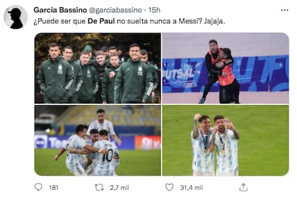 "¿Puede ser que De Paul no suelta nunca a Messi?"