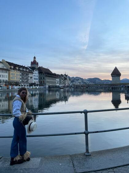 Catalina en el Carnaval de Lucerna, en Suiza