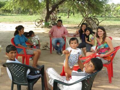Catalina Hornos, durante una visita a la familia de Celeste cuando vivían en el campo