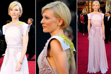Givenchy advirtió que Cate Blanchet es distinta y que su look debía demostrarlo; en la ceremonia de 2011, la actriz lució una pieza que combinaba texturas con planos rígidos y un calce planimétrico que hace honor a su naturaleza singular y su tono discreto