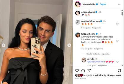 Catherine Fulop expresó su felicidad al ver a su hija posar con su yerno (Foto: Captura Instagram @orianasabatini)