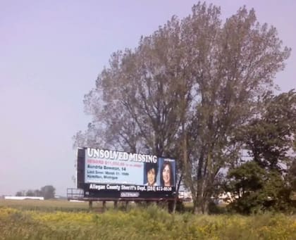 Cathy pagó para que en una valla cerca a la casa de los Bowman aparecieran los datos del caso de su hija