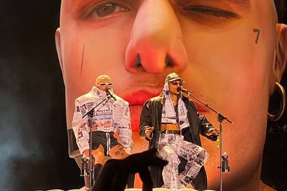 Catriel y Paco Amoroso en su reciente presentación en River como teloneros de Kendrick Lamar