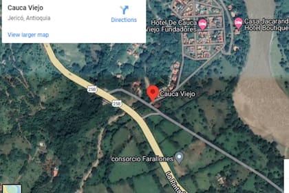 Cauca Viejo no es un municipio, sino un complejo residencial privado de Jericó (Captura Google)