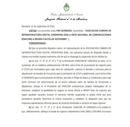 Cautelar presentada por IDA