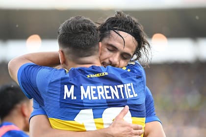 Cavani y Merentiel, la dupla goleadora en el triunfo de Boca sobre River por 3-2
