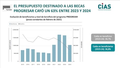 Cayó el presupuesto destinado a las becas Progresar durante el gobierno de Javier Milei