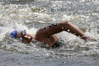 Cecilia Biagioli, en plena prueba; en algunos lapsos de su larga trayectoria pensó en dejar la natación