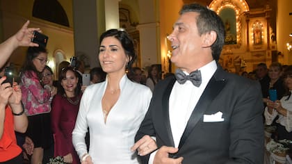 La pareja en su casamiento, en 2017