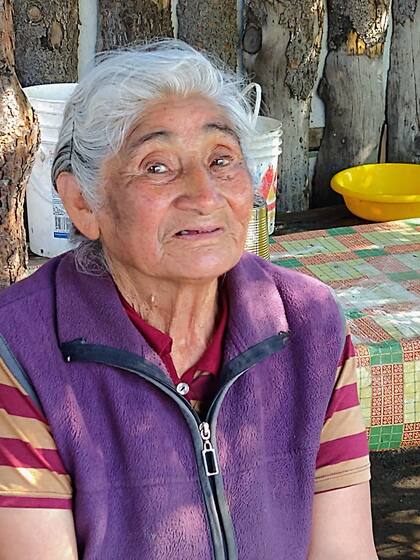 Ceferina lamenta no poder compartir el mate, por causa de la pandemia, con el equipo de salud que la visita