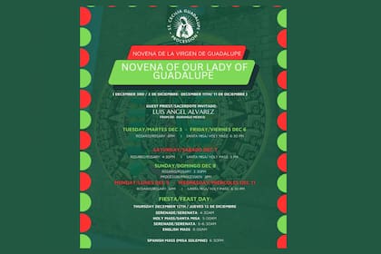 Celebraciones por la Virgen de Guadalupe en St. Cecilia Catholic Parish, Dallas
