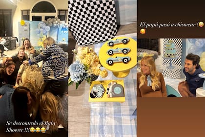 Celeste, amarillo y gris, los colores elegidos para la decoración del baby shower de Nicole Neumann (Foto: Instagram @nikitaneumannoficial)