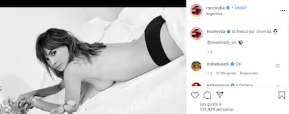 Celeste Cid compartió un posteo de su última producción de fotos