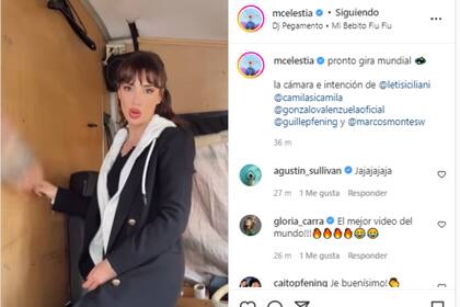 Celeste Cid se mostró muy graciosa en la interpretación (Captura Instagram @mcelestia)