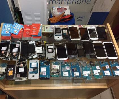 Celulares robados, secuestrados en un local del barrio de Once