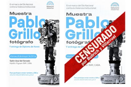 Censuran la muestra anunciada de Pablo Grillo que se realizaría este El 8 de mayo es el Día de la lucha contra la violencia institucional, en el Salón Azul del Congreso Nacional