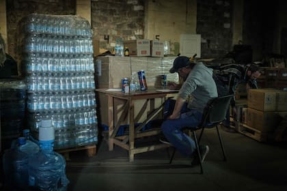 Centro de ayuda humanitaria en Severodonetsk