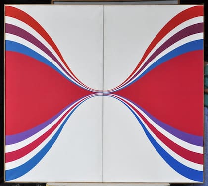 Centro de tensión, díptico (1968), óleo sobre tela