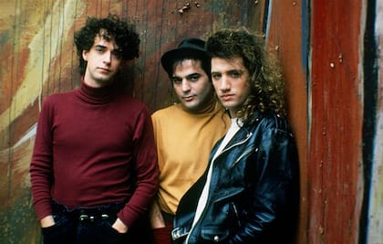 Cerati, Zeta y Alberti, en la época de Doble vida, álbum producido por Carlos Alomar en 1988