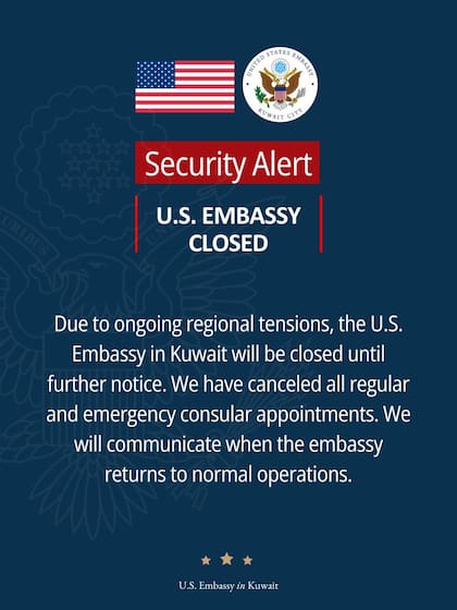 Cerró la embajada de Estados Unidos en Kuwait