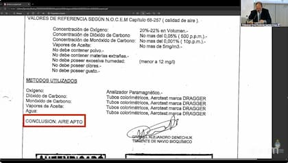 Certificación de la empresa Draguer sobre los filtros del submarino, juicio oral ARA San Juan, Río Gallegos, Santa Cruz.-
