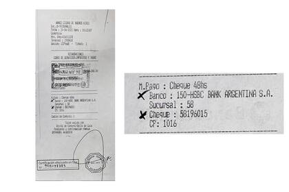 Certificación judicial del pago de la tasa de Justicia y comprobante del lugar donde se realizó