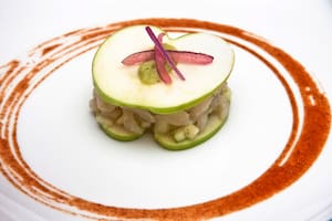 Ceviche con manzana verde sin sal