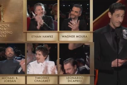 Chalamet aplaudió y alentó a Michael B. Jordan luego de su victoria en la categoría (Foto: Captura de video)