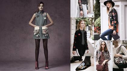 Chaleco de paño bordado (Jazmín Chebar), medias de nylon ($ 230, Selú), botineta
de terciopelo ($ 4950, Naíma)