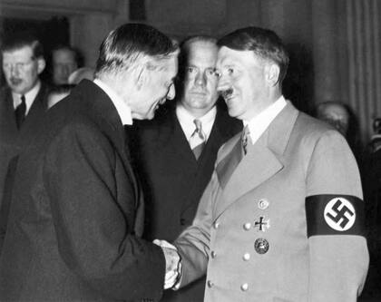 Chamberlain y Hitler en 1938