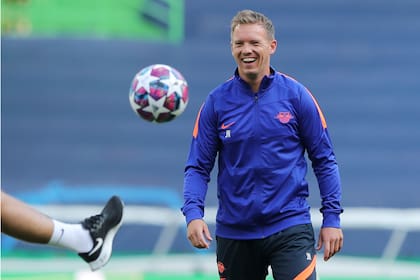 Julian Nagelsmann durante el entrenamiento de Leipzog de ayer.