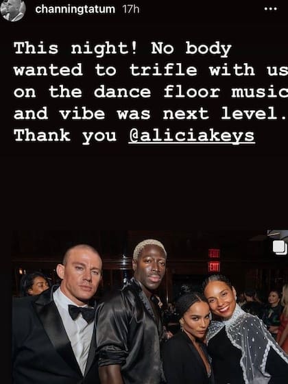 Channing Tatum compartió una imagen junto a Zoë Kravitz en una fiesta de la gala del MET, donde también estuvieron compartiendo la velada con los cantantes Alicia Keys y Moses Sumney