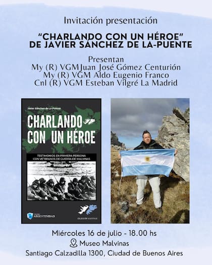 "Charlando con un héroe" se presentará la semana que viene en el Museo Malvinas