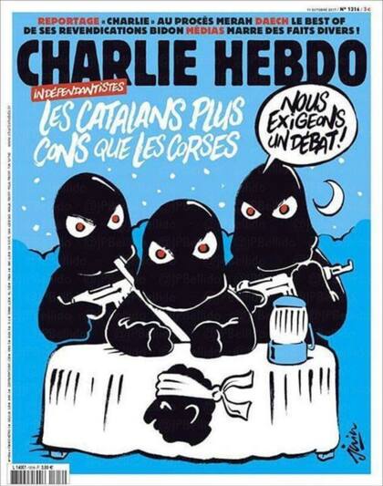 Charlie Hebdo se burla de los independentistas catalanes en su nueva portada
