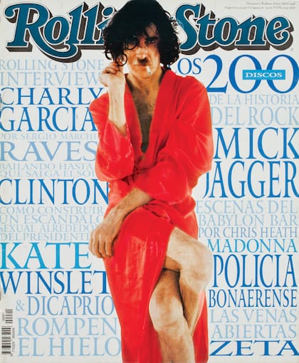 Charly García en la primera tapa de Rolling Stone Argentina, en abril de 1998.