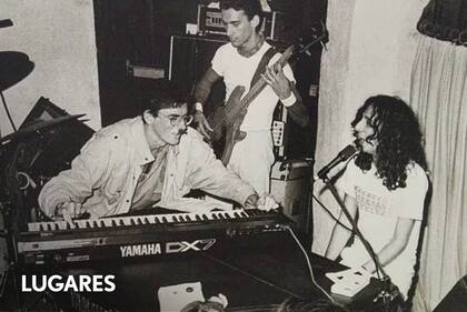 Charly García y Fito Páez en La Esquina del Sol con su banda Giovanni y los de Plástico