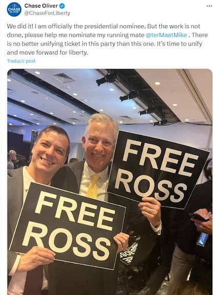 Chase Oliver fue elegido como el candidato de los libertarios a la presidencia de EE.UU.