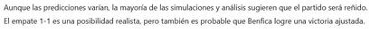 ChatGPT vaticinó un empate entre Boca y Benfica en el Mundial de Clubes (Captura de pantalla)